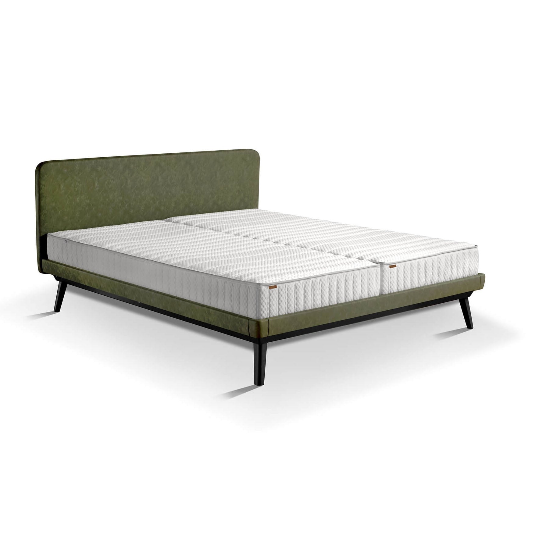 Avek Stiel Max bed uitgevoerd met een fraaie gestoffeerde bedrand en met een achterwand. De Stiel Max en biedt een heerlijk comfortabele ligging tevens ideaal voor mensen die last hebben van huisstofmijt.