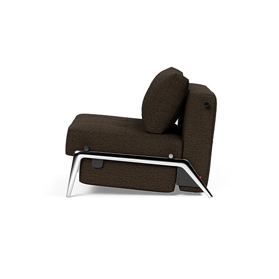 Innovation 1 persoons slaapbank Cubed 90 cm breed in de kleur choco 258 incl. alluminium onderstel