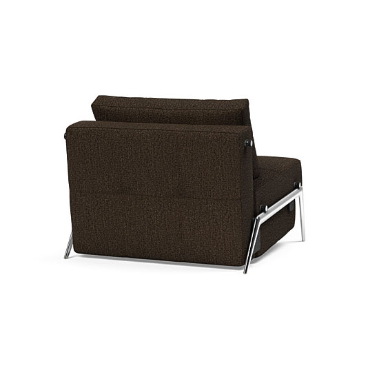 Innovation 1 persoons slaapbank Cubed 90 cm breed in de kleur choco 258 incl. alluminium onderstel
