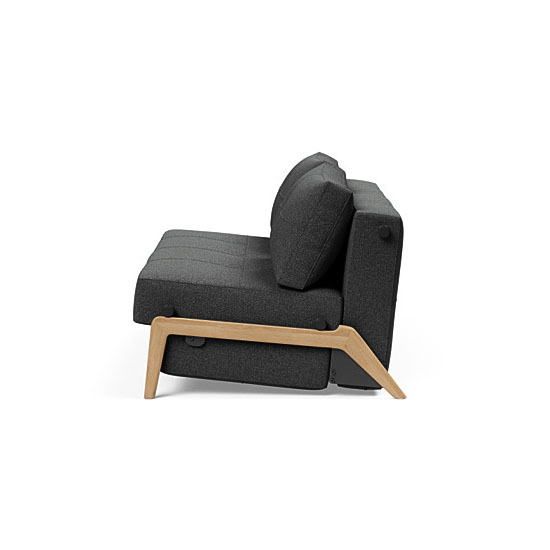Innovation 2 persoons slaapbank Cubed in de kleur charcoal incl. onderstel