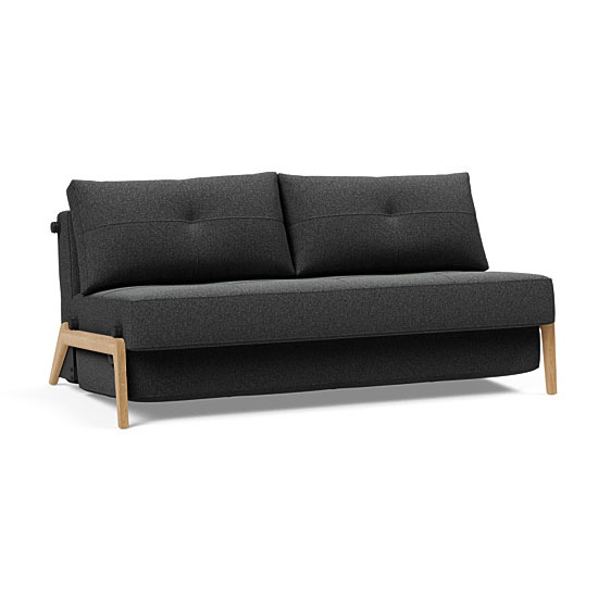 Innovation 2 persoons slaapbank Cubed in de kleur charcoal incl. onderstel