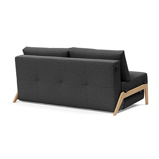 Innovation 2 persoons slaapbank Cubed in de kleur charcoal incl. onderstel