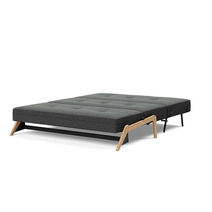 Innovation 2 persoons slaapbank Cubed in de kleur charcoal incl. onderstel