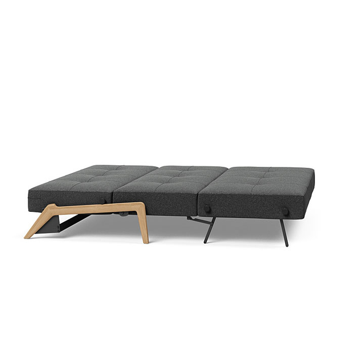 Innovation 2 persoons slaapbank Cubed in de kleur charcoal incl. onderstel